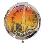 HL061SS Sonnenuntergagn 2in1kosm.spiegel Flimmern, rund, 7cm 2,35 Souvenir